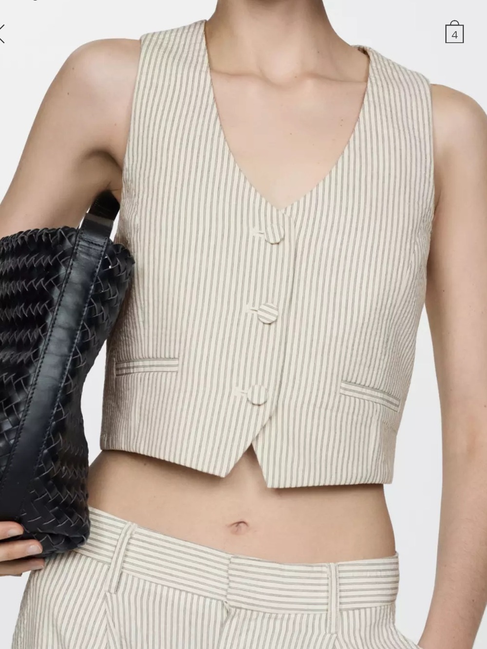 Mango Striped Pinstripe Vest